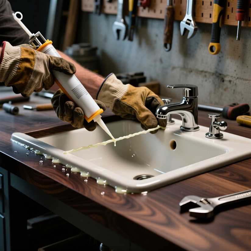 Как поставить раковину в столешницу