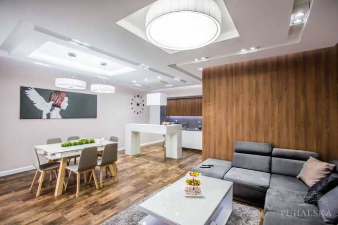 Подвесной потолок в гостиной, ванной комнате и кухне. 20 идей дизайна ...